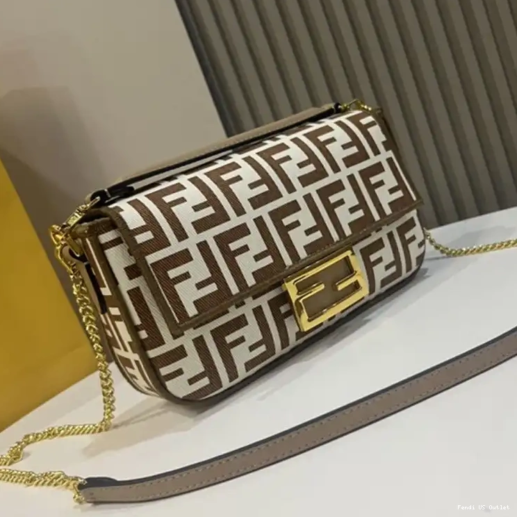 Affordable HOT Motif Coffee In FF Baguette Fendi Fabric Mini Bag 0519